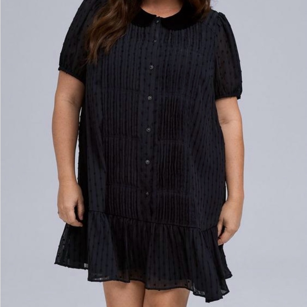 Torrid Belle Isle Velvet Collar Drop Waist Dress 22/24